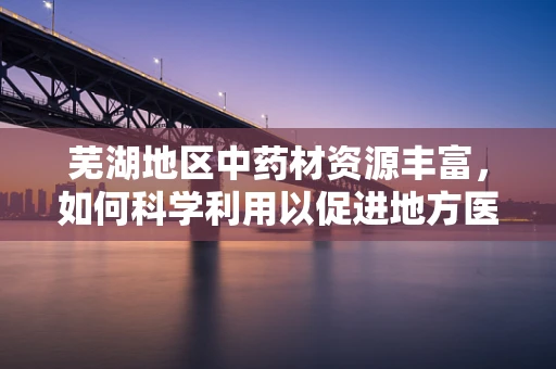 芜湖地区中药材资源丰富，如何科学利用以促进地方医药创新？